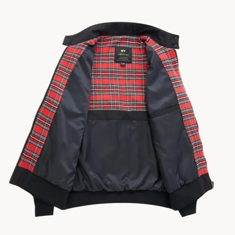Drune | Herren Camden Heritage Harrington Jacke - Tartanmuster gefüttert