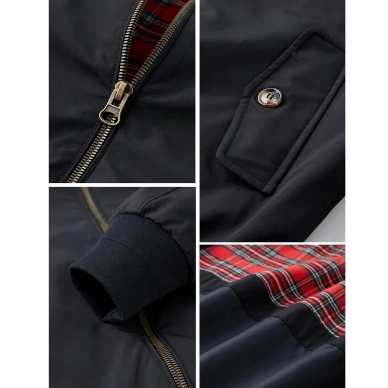 Drune | Herren Camden Heritage Harrington Jacke - Tartanmuster gefüttert