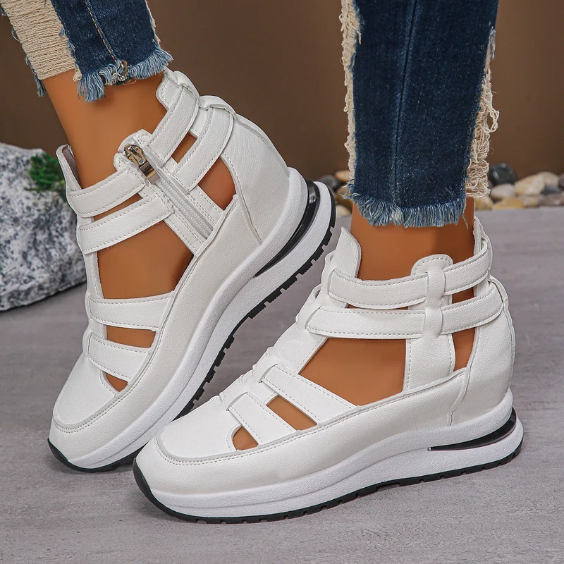 Damen sportive Sneaker-Sandalen mit atmungsaktiven Riemen und rutschfester Sohle Drune