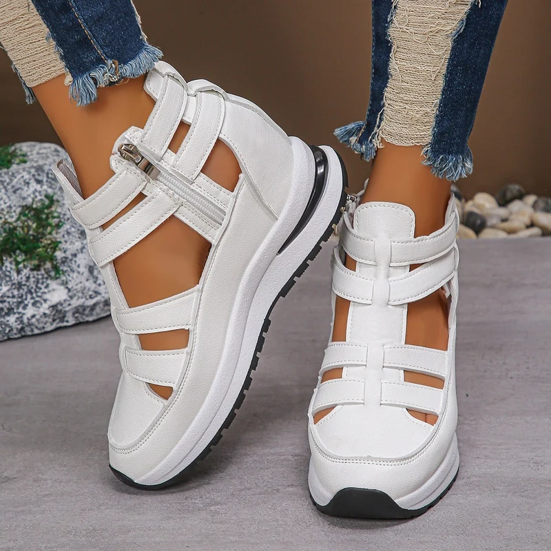 Damen sportive Sneaker-Sandalen mit atmungsaktiven Riemen und rutschfester Sohle Drune