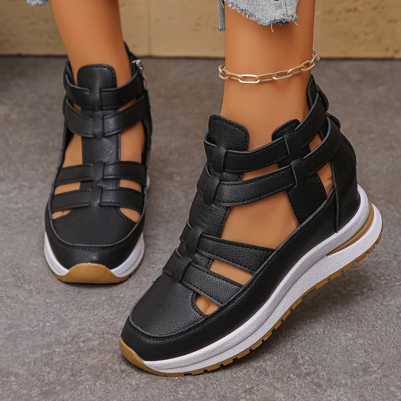 Damen sportive Sneaker-Sandalen mit atmungsaktiven Riemen und rutschfester Sohle Drune