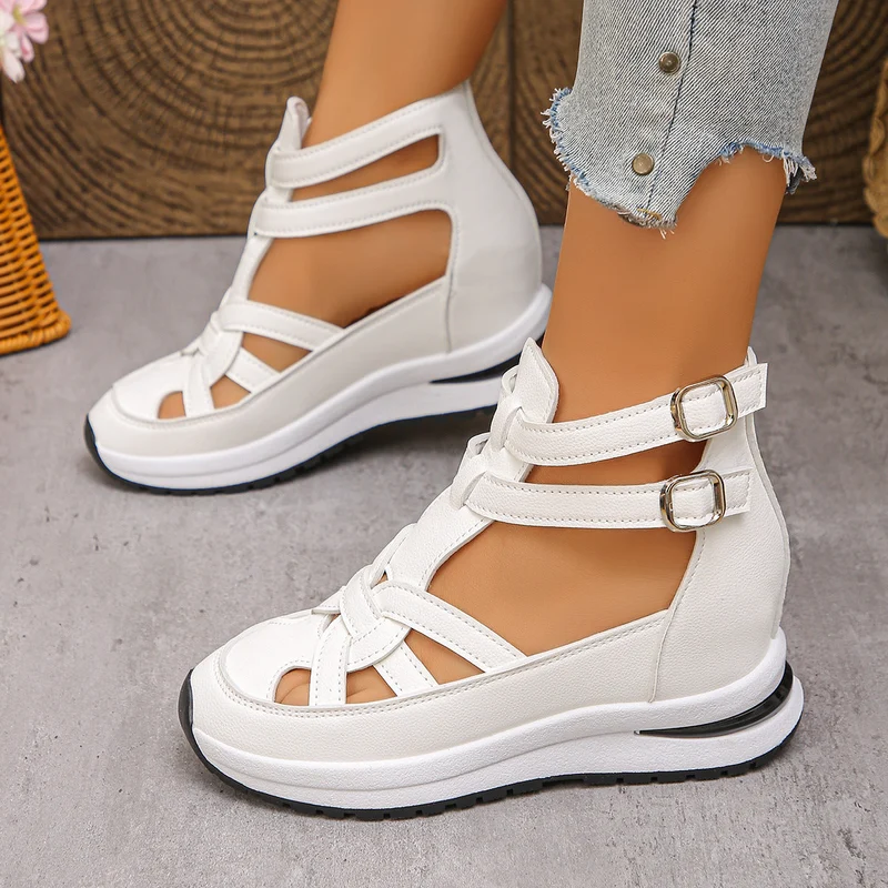 Damen sportive Sneaker-Sandalen mit atmungsaktiven Riemen und rutschfester Sohle Drune