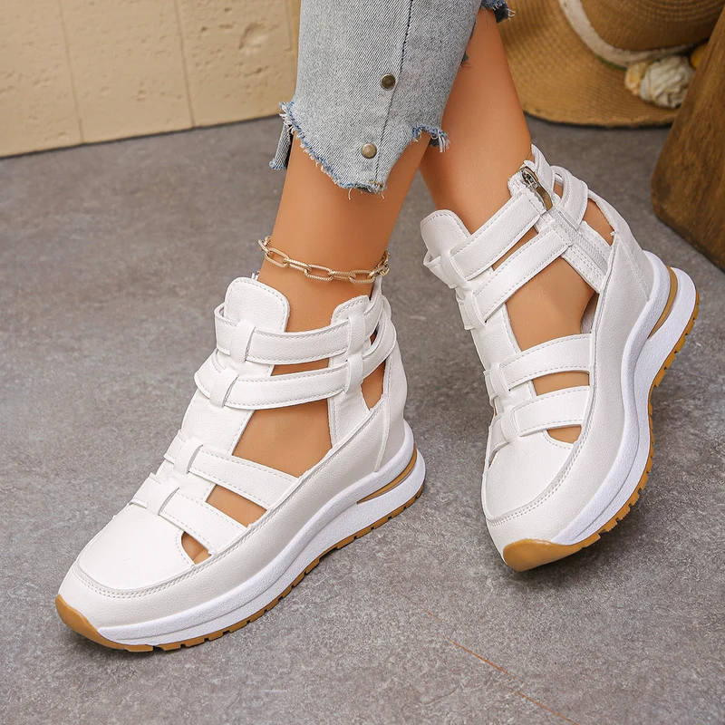 Damen sportive Sneaker-Sandalen mit atmungsaktiven Riemen und rutschfester Sohle Drune