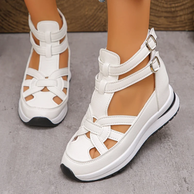 Damen sportive Sneaker-Sandalen mit atmungsaktiven Riemen und rutschfester Sohle Drune