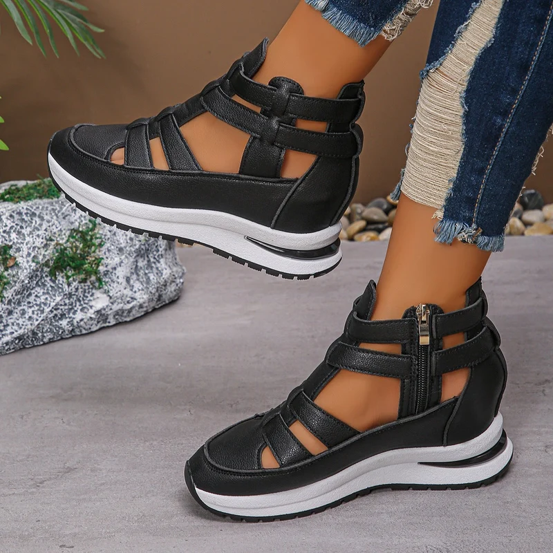 Damen sportive Sneaker-Sandalen mit atmungsaktiven Riemen und rutschfester Sohle Drune