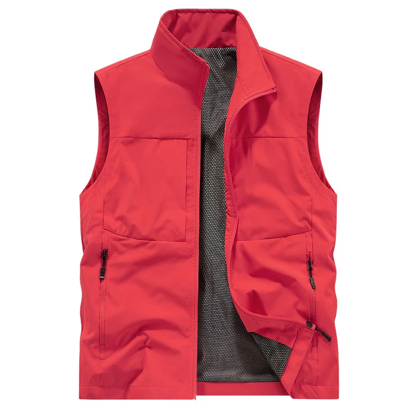Herren Ultraleichte Utility-Outdoorweste aus Ripstop mit Mesh-Innenfutter und verdeckten Reißverschlusstaschen Drune