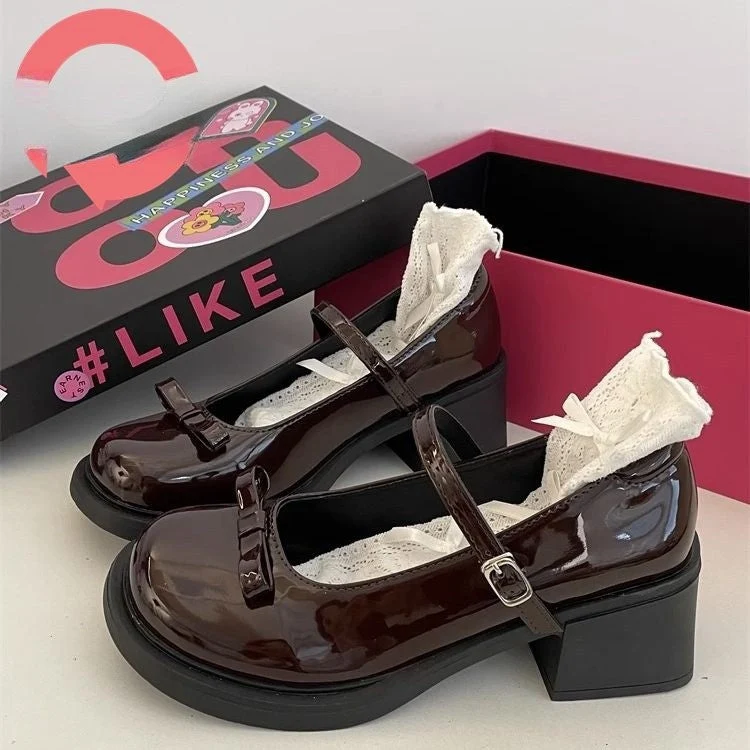 Damen Modische Mary Jane Pumps mit auffälliger Schnalle und bequemem Absatz Drune