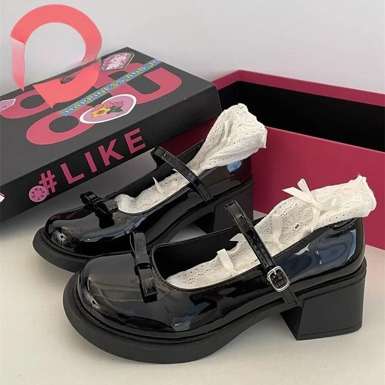 Damen Modische Mary Jane Pumps mit auffälliger Schnalle und bequemem Absatz Drune