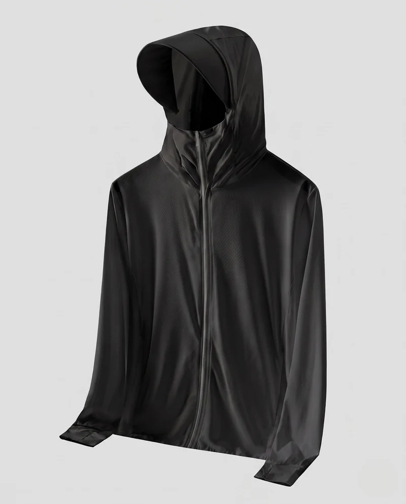 Unisex nan ultraleichte atmungsaktive UV-Schutzjacke mit Kapuze und kühlender Technologie Drune