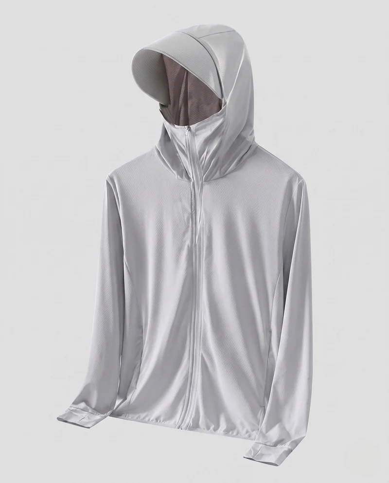 Unisex nan ultraleichte atmungsaktive UV-Schutzjacke mit Kapuze und kühlender Technologie Drune