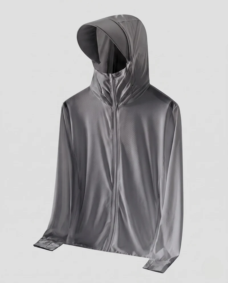 Unisex nan ultraleichte atmungsaktive UV-Schutzjacke mit Kapuze und kühlender Technologie Drune