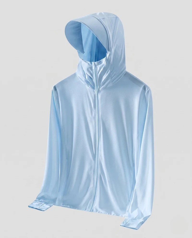 Unisex nan ultraleichte atmungsaktive UV-Schutzjacke mit Kapuze und kühlender Technologie Drune