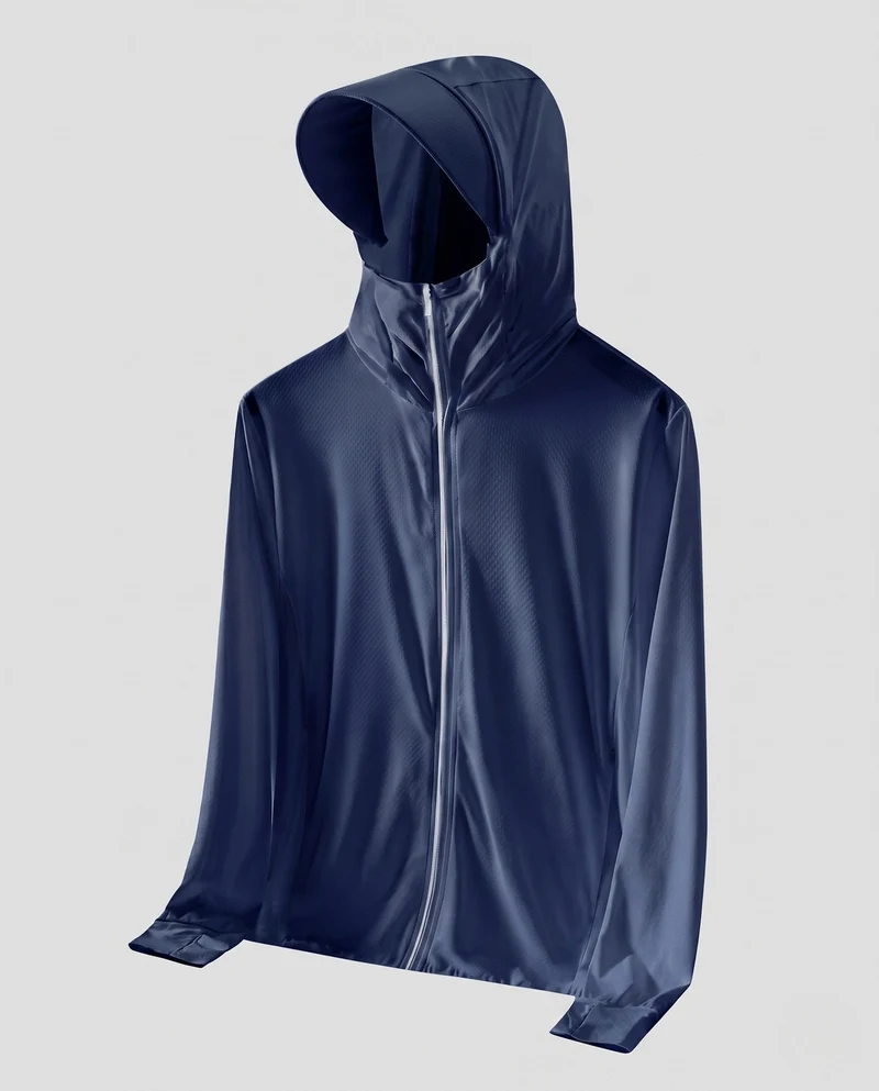 Unisex nan ultraleichte atmungsaktive UV-Schutzjacke mit Kapuze und kühlender Technologie Drune