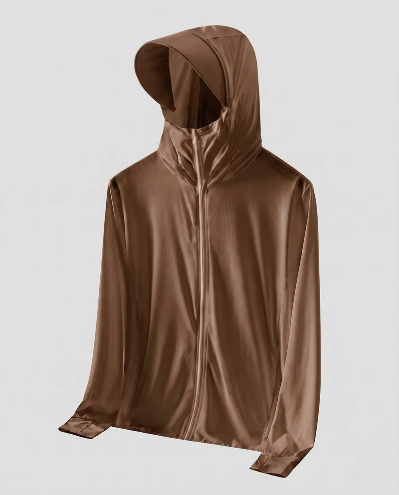 Unisex nan ultraleichte atmungsaktive UV-Schutzjacke mit Kapuze und kühlender Technologie Drune