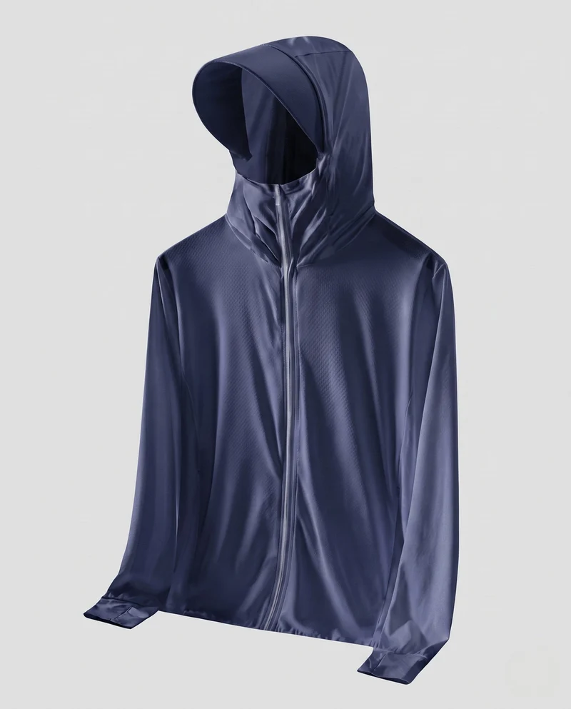 Unisex nan ultraleichte atmungsaktive UV-Schutzjacke mit Kapuze und kühlender Technologie Drune