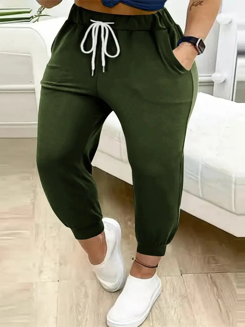 Damen Lässige Jogginghose mit Kordelzug, elastischem Komfortbund und schmalem Bündchen Drune
