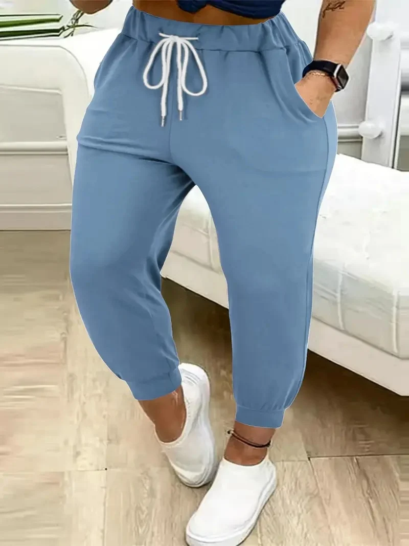Damen Lässige Jogginghose mit Kordelzug, elastischem Komfortbund und schmalem Bündchen Drune
