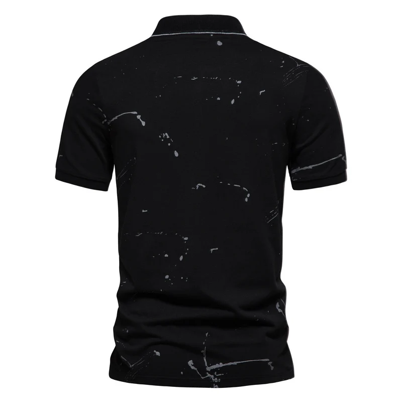 Herren Poloshirt mit kreativen Spritzdruck und hochwertiger Baumwolle Drune
