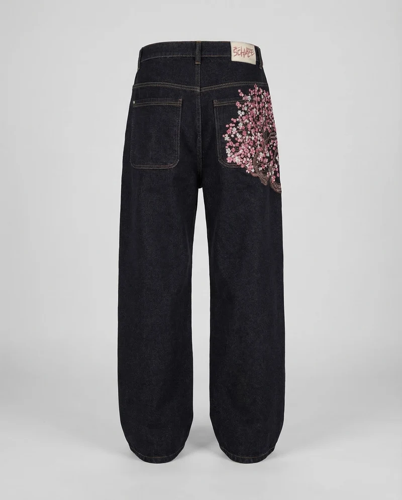 Damen Jeans Bestickt High Waist