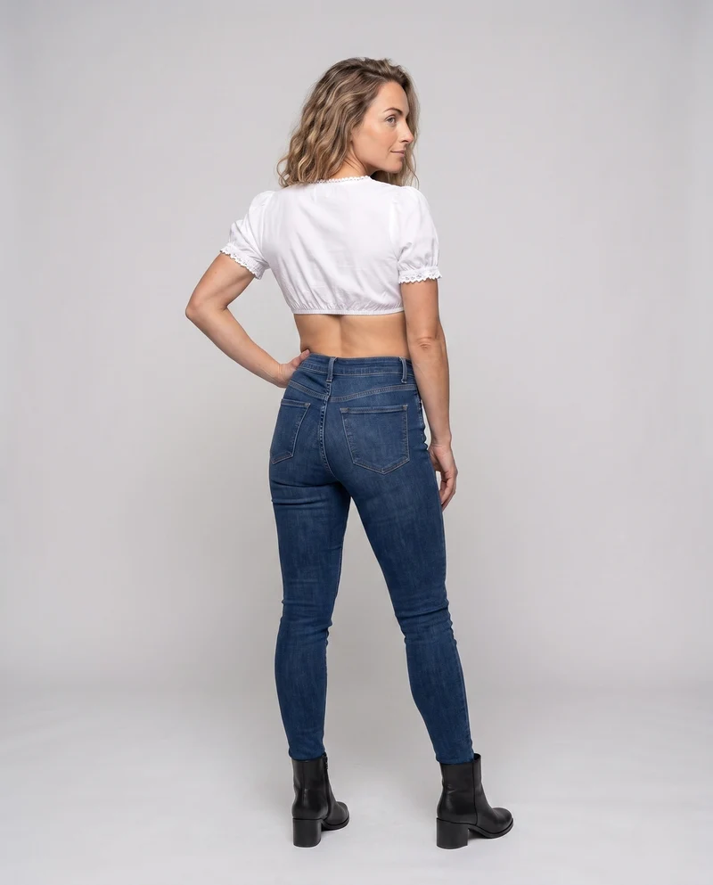 Damen Trachtenbluse mit Puffärmeln Drune