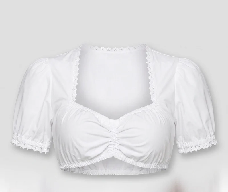 Damen Trachtenbluse mit Puffärmeln Drune