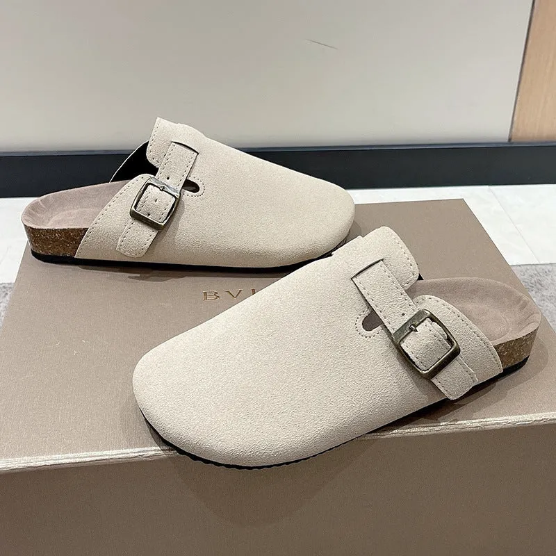 Herren Wildleder Clog mit ergonomischem Kork-Fußbett und verstellbarer Metallschnalle Drune