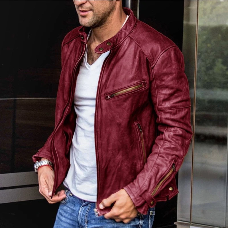 Herren Elegante Bikerjacke