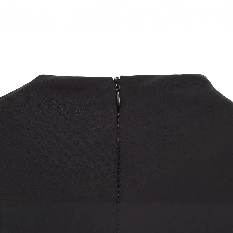 Damen Enganliegendes Minikleid mit drapiertem Stehkragen Drune
