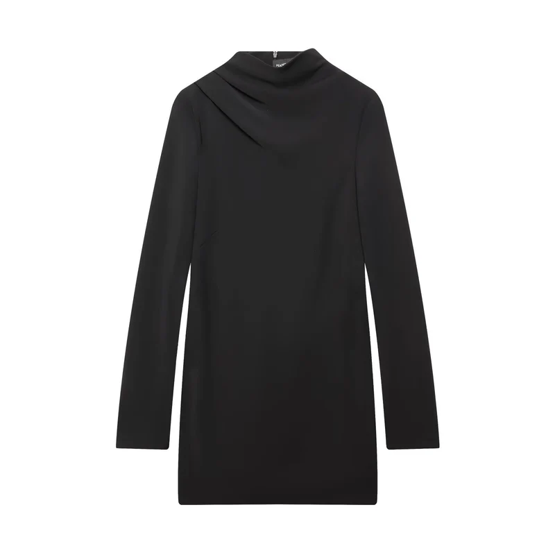 Damen Enganliegendes Minikleid mit drapiertem Stehkragen Drune