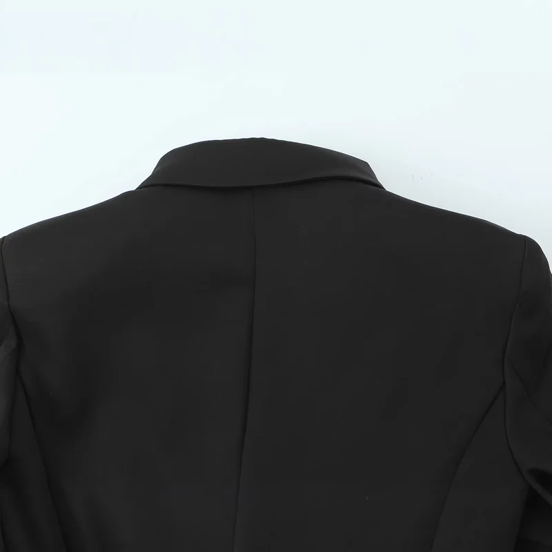 Damen Eleganter taillierter Blazer mit bezogenen Knöpfen und Pattentaschen Drune