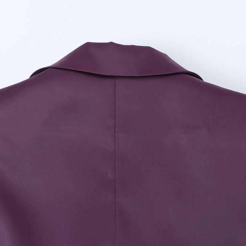 Damen Eleganter Satin-Blazer im Oversized-Look mit Schalkragen und Pattentaschen Drune