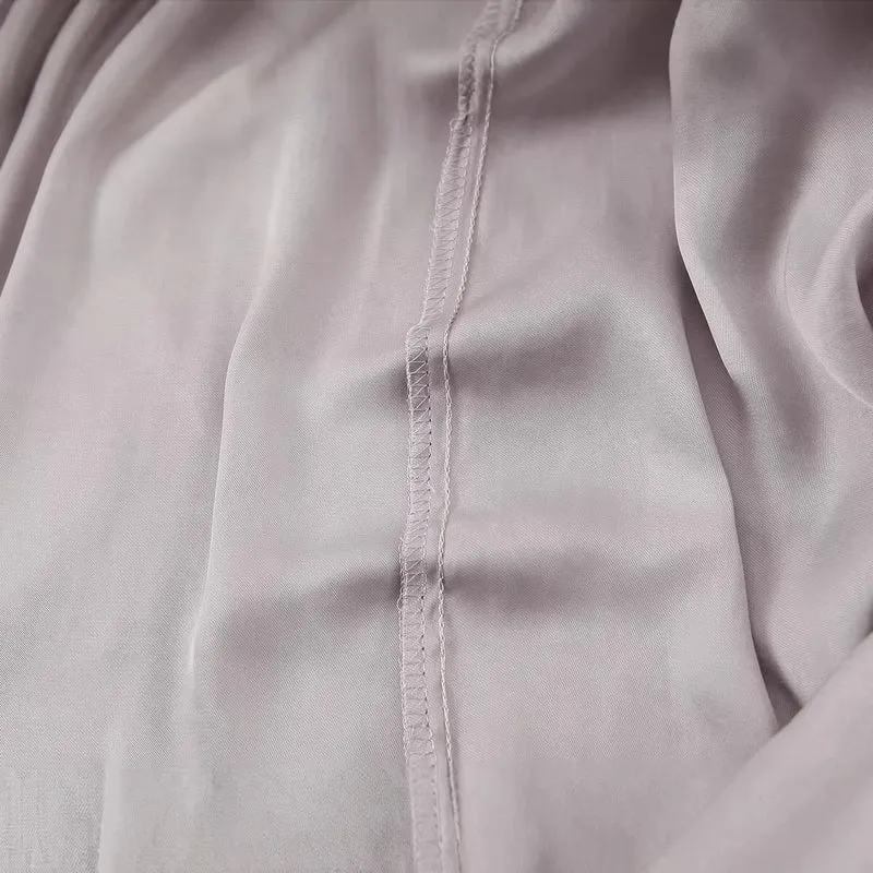 Damen Elegante Schlupfbluse mit Bindeschal, voluminösen Manschetten und kastiger Silhouette Drune