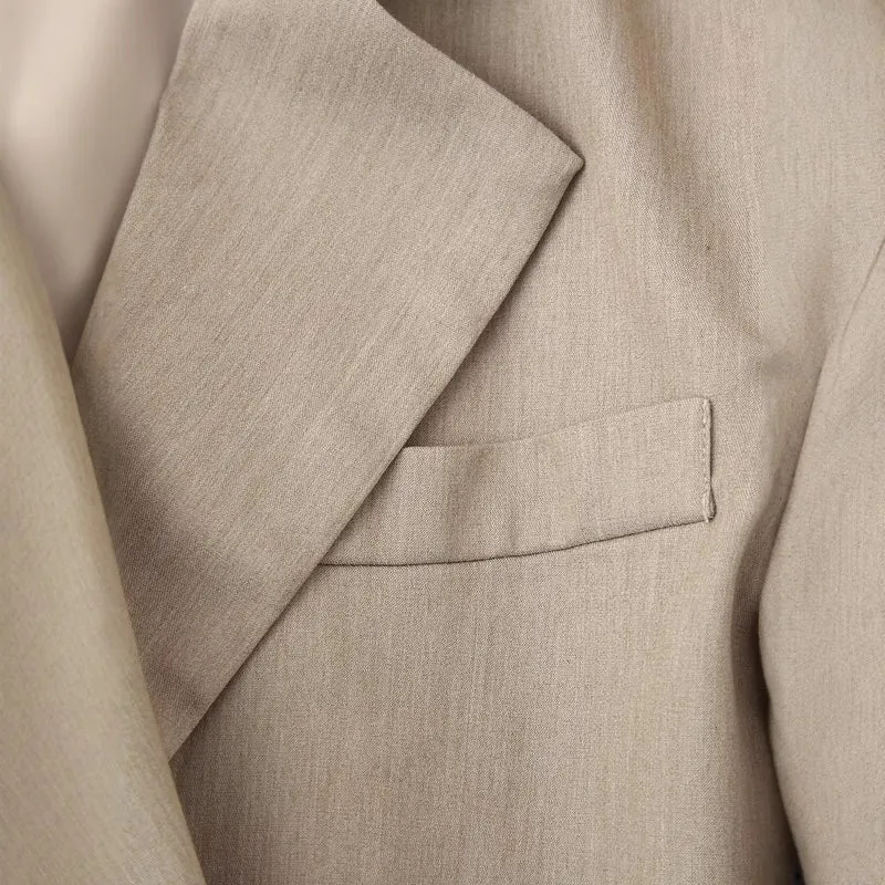 Damen Doppelreihiger Oversize-Blazer aus feinem Twill mit fallendem Revers Drune
