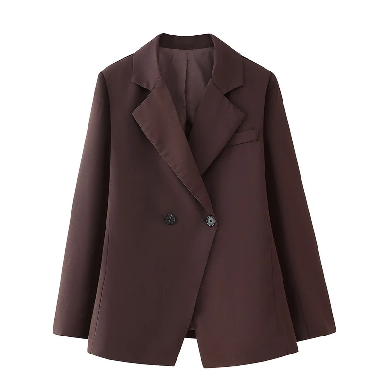 Damen Doppelreihiger Oversize-Blazer aus feinem Twill mit fallendem Revers Drune