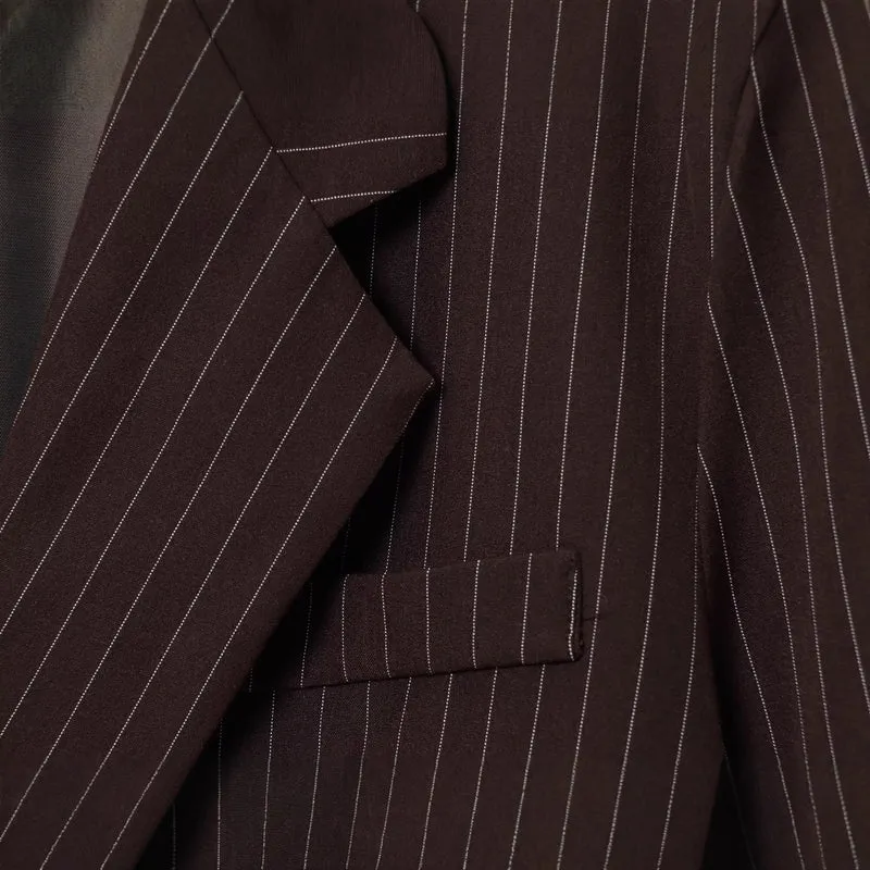 Damen Doppelreihiger Nadelstreifen-Blazer in Oversize-Passform Drune