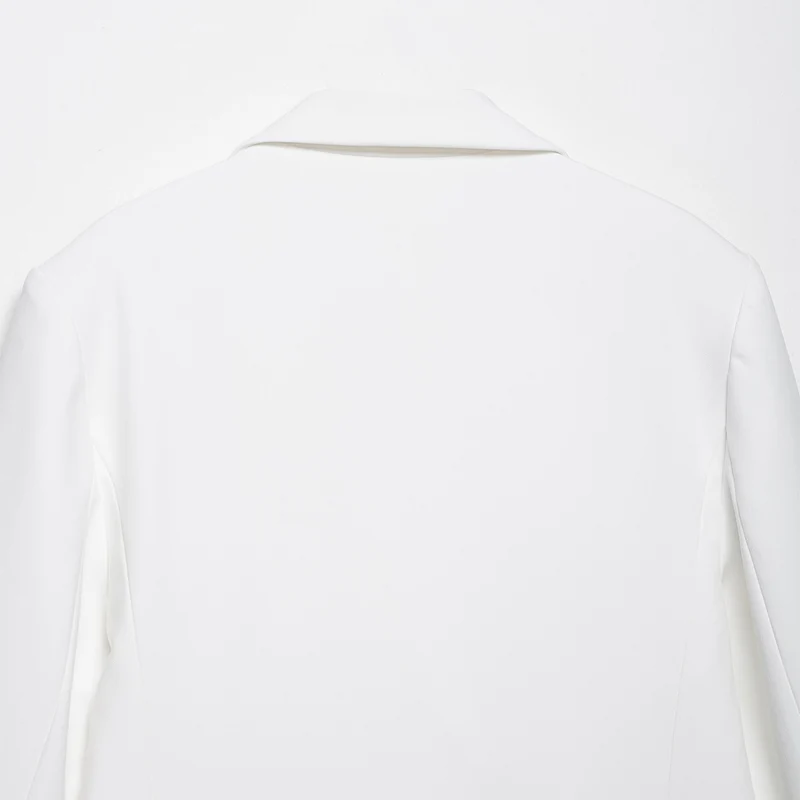 Damen Doppelreihiger Longline-Blazer mit Oversize-Schnitt und Paspeltaschen Drune