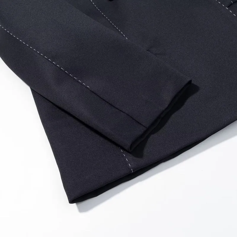Damen Doppelreihiger Longline-Blazer mit Kontraststeppungen Drune