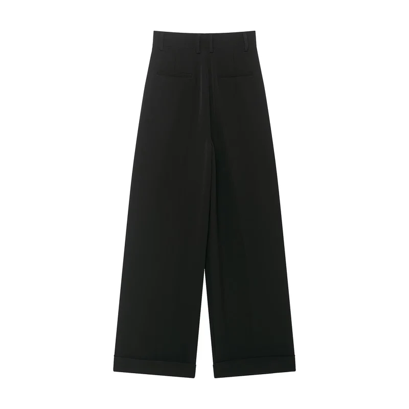 Damen Culotte‑Hose mit Wickel‑Front und weitem Bein Drune