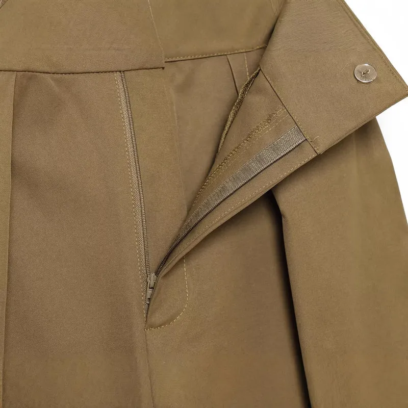 Damen Culotte‑Hose mit hoher Taille und markanter Frontfalte Drune