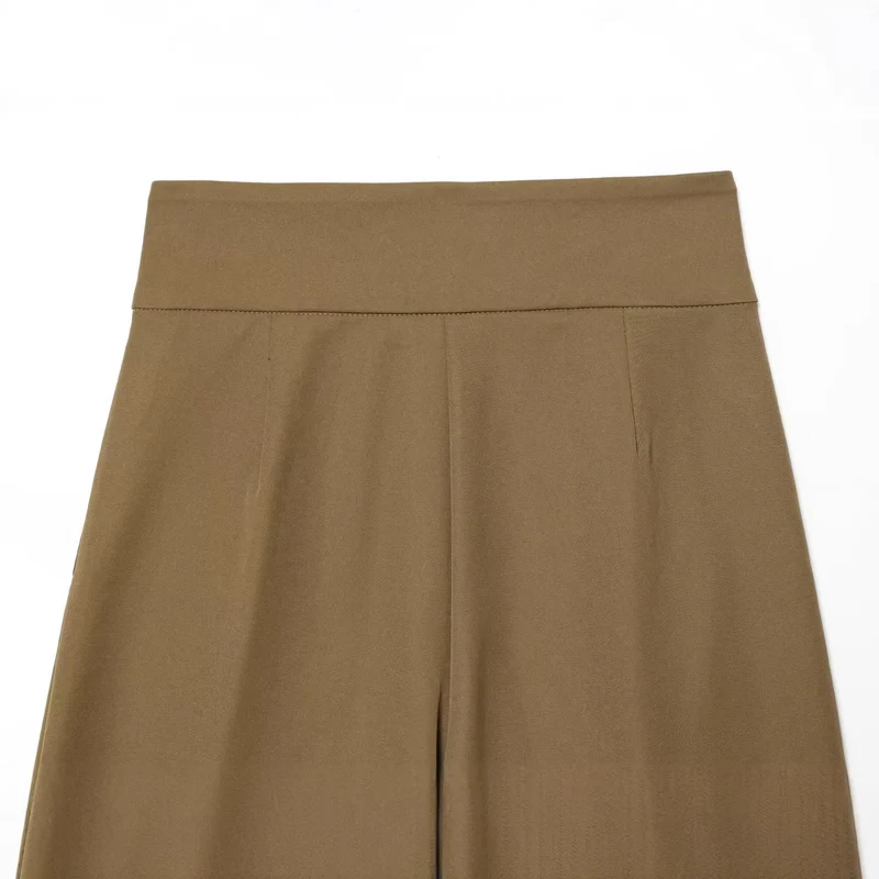 Damen Culotte‑Hose mit hoher Taille und markanter Frontfalte Drune