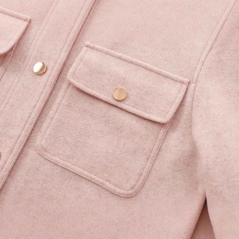 Damen Cropped Wollmix‑Jacke im Boxy‑Schnitt mit Rundhalsausschnitt und Zierdruckknöpfen Drune