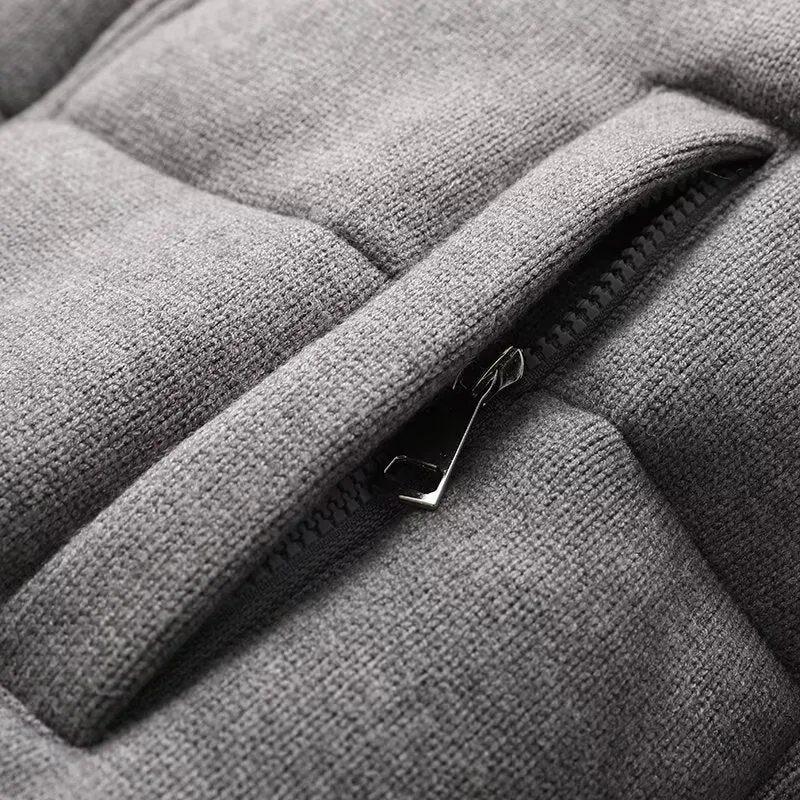 Damen Cropped wattierte Jacke mit Stehkragen und verdecktem Reißverschluss Drune