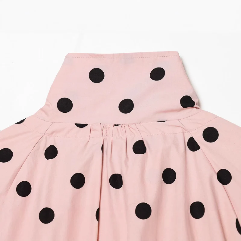 Damen Cropped-Übergangsjacke im Polka‑Dot‑Design mit kastiger Silhouette und Kapuze Drune