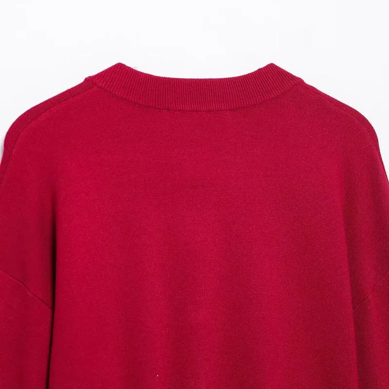 Damen Cropped Strickcardigan mit Ballonärmeln und Herz‑Zierknöpfen Drune