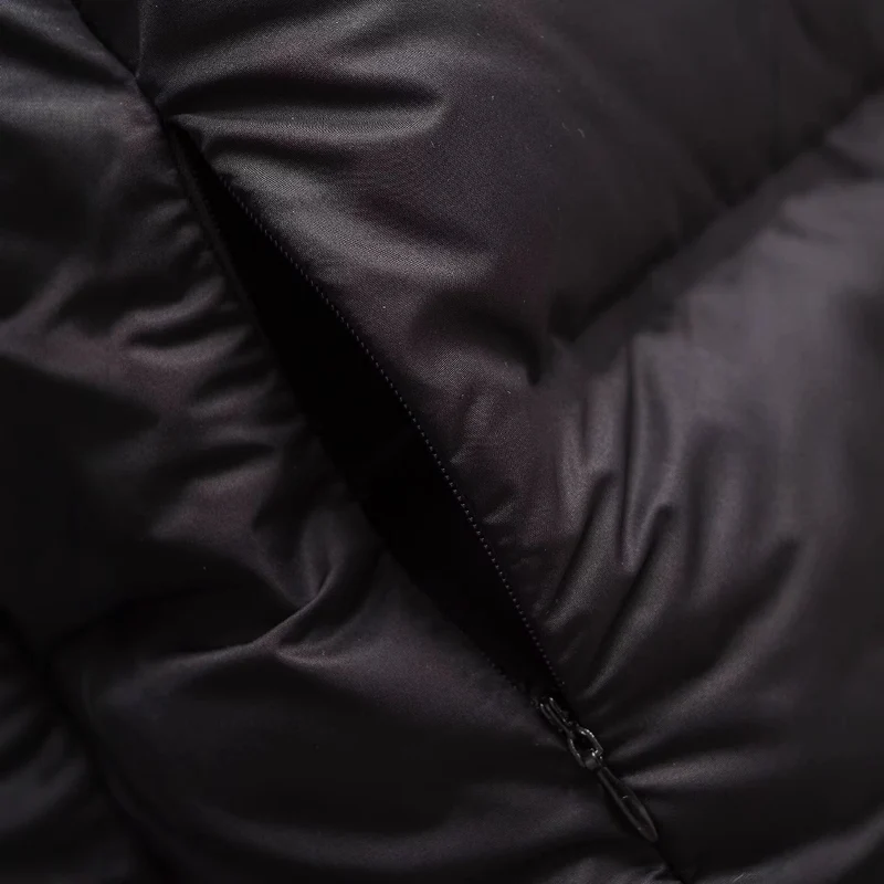 Damen Cropped Stepp-Parka mit Kapuze, wasserdichtem Reißverschluss und Rippbündchen Drune