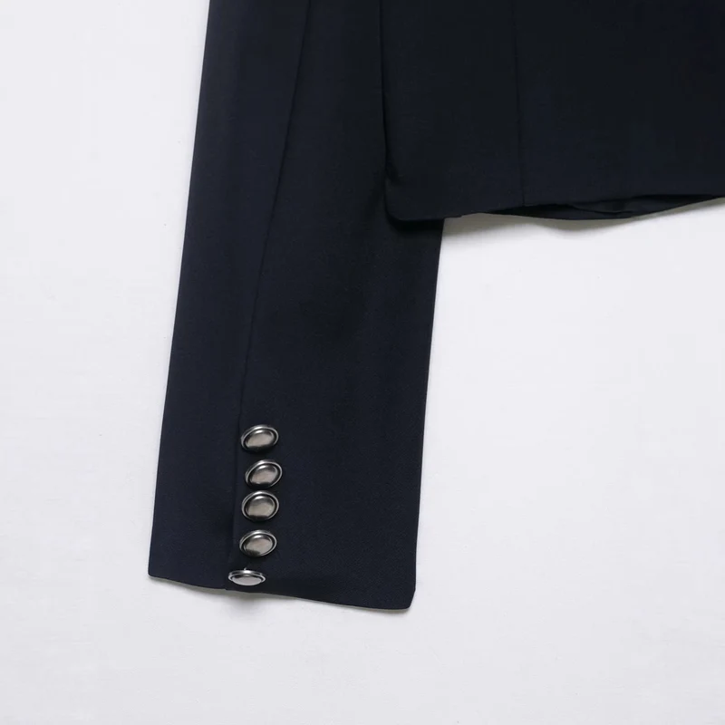 Damen Cropped militärinspirierte Kurzjacke mit Stehkragen und Zierkordeln Drune