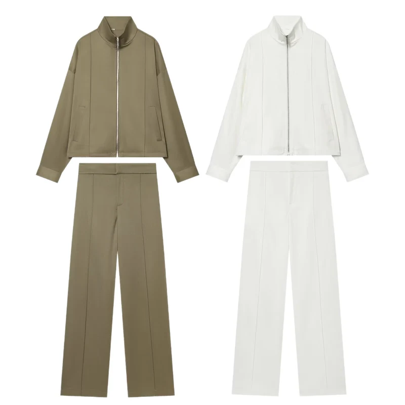 Damen Cropped‑Kastige Übergangsjacke mit Funnelkragen und durchgehendem Reißverschluss Drune