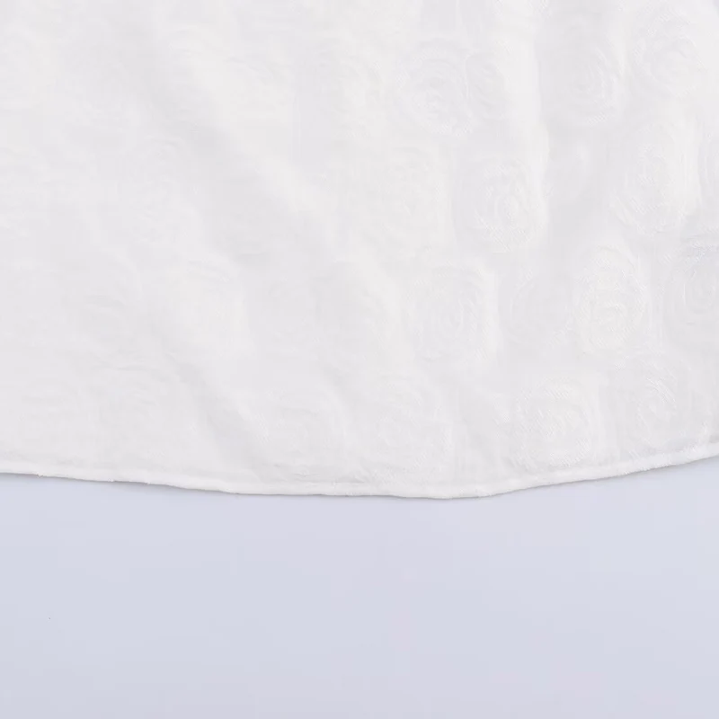 Damen Kurzes A-Linien-Kleid mit Rosen-Jacquard, Volantärmeln und Ziergürtel Drune