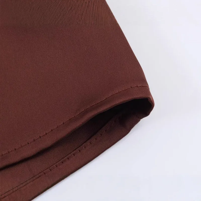 Damen Kurzes A-Linien-Kleid mit Rosen-Jacquard, Volantärmeln und Ziergürtel Drune