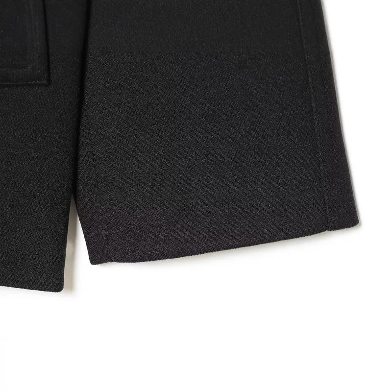 Damen Kurzer Oversized-Mantel im Boxy-Schnitt mit hohem Stehkragen Drune